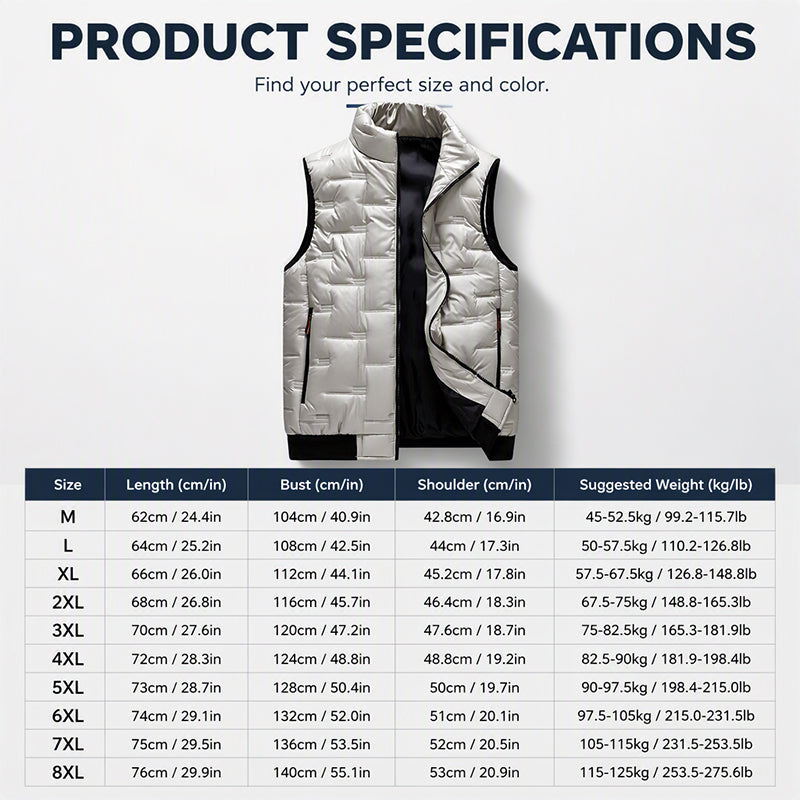 Men’s Insulated Utility Vest – Multi-Pocket Quilted Design for Cold-Weather Layering