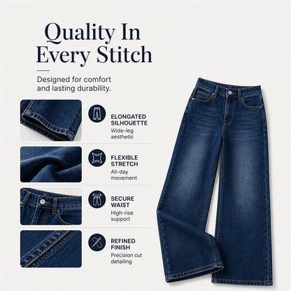 🌸Hot Sale 50% OFF💖Women's High-Rise Wide-Leg Stretch Jeans