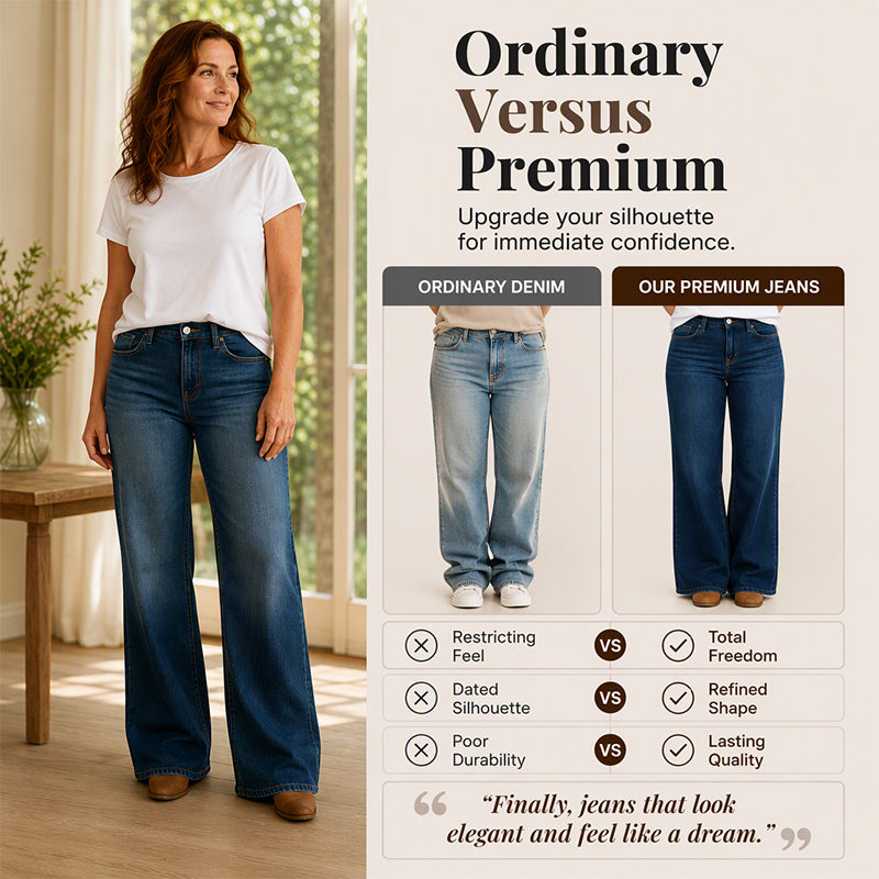🌸Hot Sale 50% OFF💖Women's High-Rise Wide-Leg Stretch Jeans