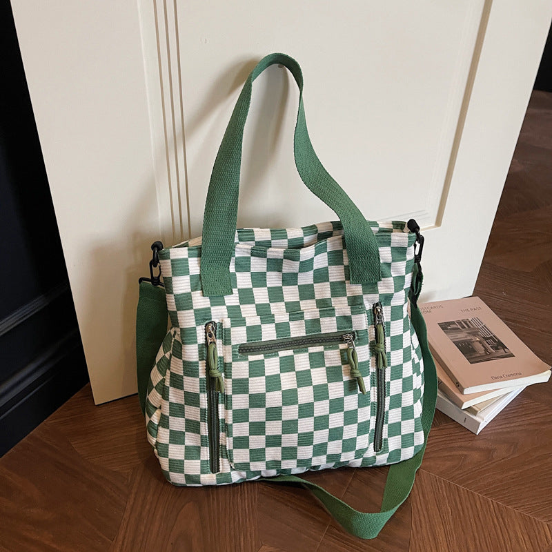 👜 Casual Large Capacity Checkerboard Tote Bag
