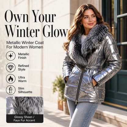 🖤Black Friday Sale🖤❄️Women's Padded Jacket with Faux Fur Collar