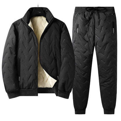 Men's Stylish Warm Jacket & Pants Two-Piece Set