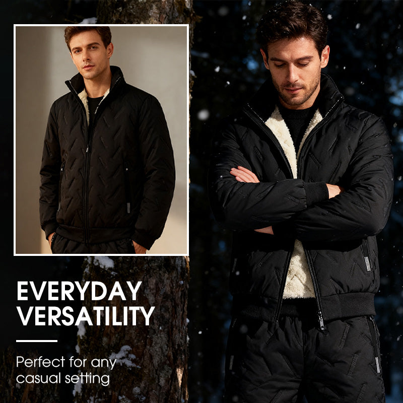 Men's Stylish Warm Jacket & Pants Two-Piece Set