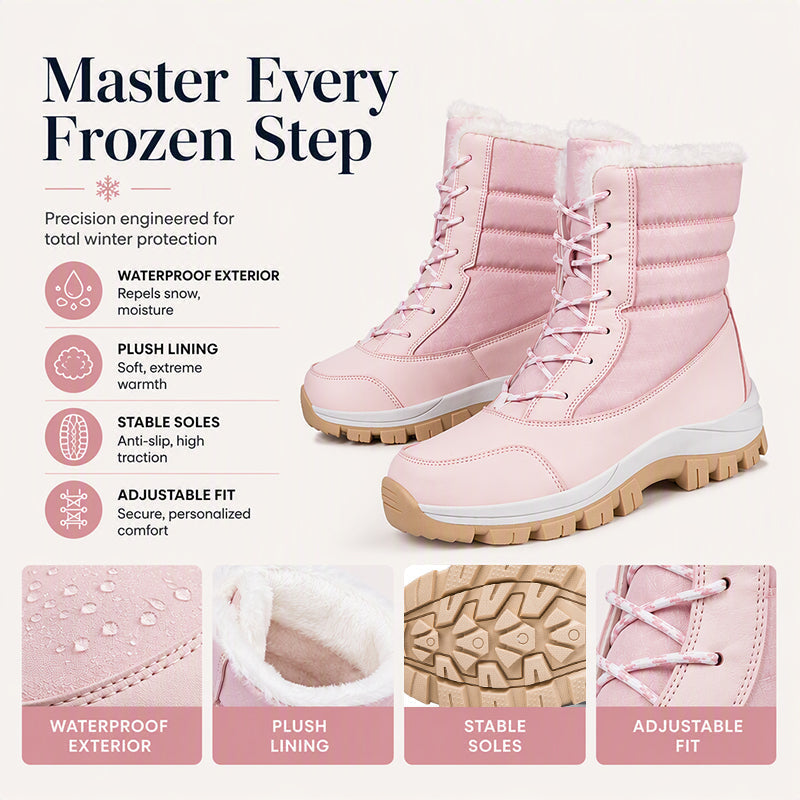 👢 Women's Waterproof Plush-Lined Mid-Calf Snow Boots