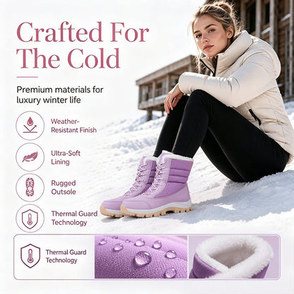 👢 Women's Waterproof Plush-Lined Mid-Calf Snow Boots