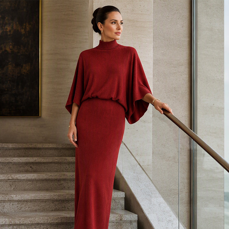 💖Women's Batwing Sleeve Top & Maxi Skirt Set