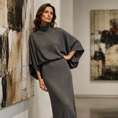 💖Women's Batwing Sleeve Top & Maxi Skirt Set