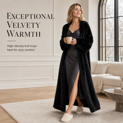 💖 🧸Women's Faux Mink Fleece Long Cardigan Sweater Fluffy Oversized Knit Coat for Autumn and Winter