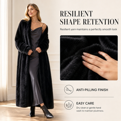 💖 🧸Women's Faux Mink Fleece Long Cardigan Sweater Fluffy Oversized Knit Coat for Autumn and Winter