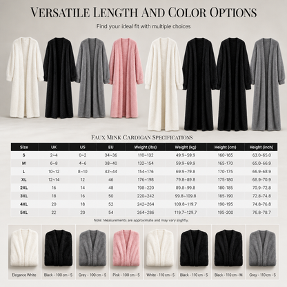 💖 🧸Women's Faux Mink Fleece Long Cardigan Sweater Fluffy Oversized Knit Coat for Autumn and Winter