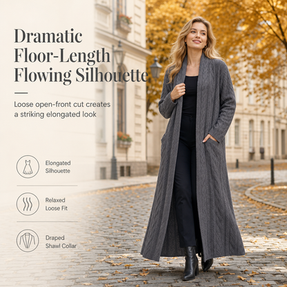 ✨ Soft & Versatile 💕 Casual Solid Color Long Knit Cardigan Sweater – Open Front, Cozy & Easy to Layer 🧶 Short Facebook Headline