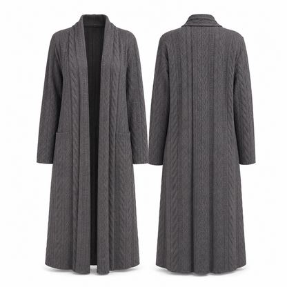 ✨ Soft & Versatile 💕 Casual Solid Color Long Knit Cardigan Sweater – Open Front, Cozy & Easy to Layer 🧶 Short Facebook Headline