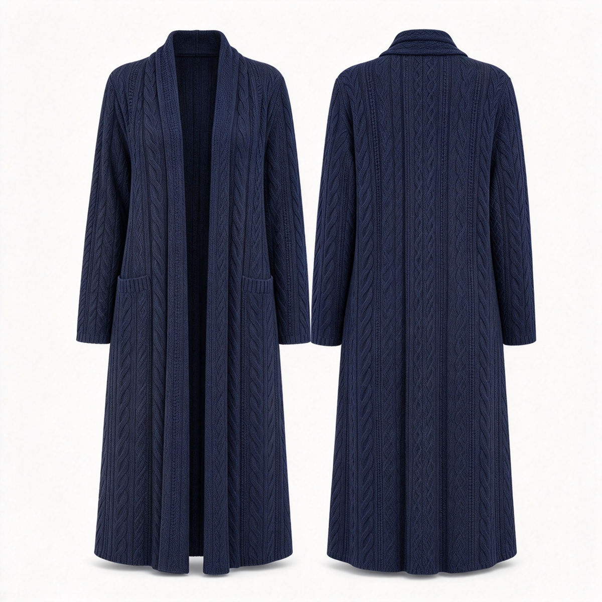 ✨ Soft & Versatile 💕 Casual Solid Color Long Knit Cardigan Sweater – Open Front, Cozy & Easy to Layer 🧶 Short Facebook Headline