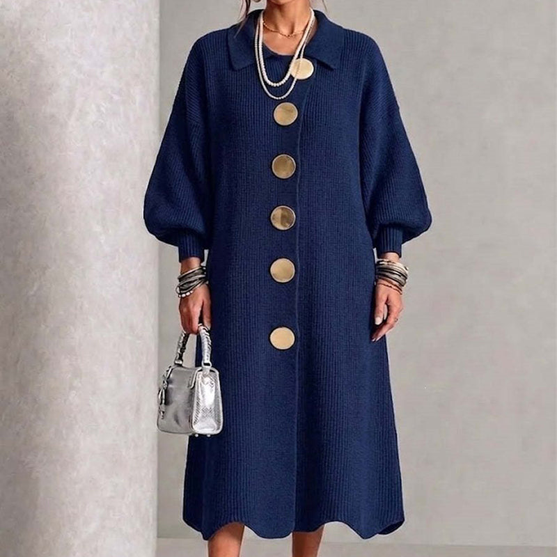 ✨ Elegant & Feminine 💕 Women's Lantern Sleeve Ribbed Knit Maxi Dress – Stretchy, Slimming & Soft 🧶 Short Facebook Headline