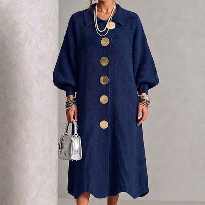 ✨ Elegant & Feminine 💕 Women's Lantern Sleeve Ribbed Knit Maxi Dress – Stretchy, Slimming & Soft 🧶 Short Facebook Headline