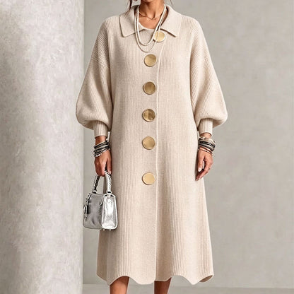 ✨ Elegant & Feminine 💕 Women's Lantern Sleeve Ribbed Knit Maxi Dress – Stretchy, Slimming & Soft 🧶 Short Facebook Headline