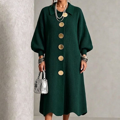 ✨ Elegant & Feminine 💕 Women's Lantern Sleeve Ribbed Knit Maxi Dress – Stretchy, Slimming & Soft 🧶 Short Facebook Headline