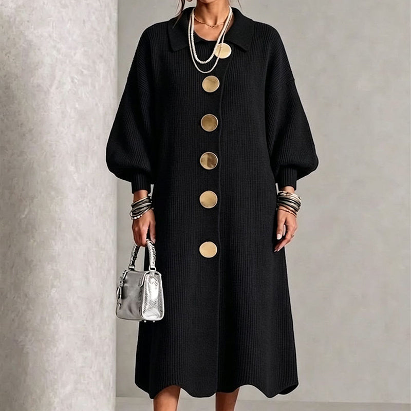 ✨ Elegant & Feminine 💕 Women's Lantern Sleeve Ribbed Knit Maxi Dress – Stretchy, Slimming & Soft 🧶 Short Facebook Headline