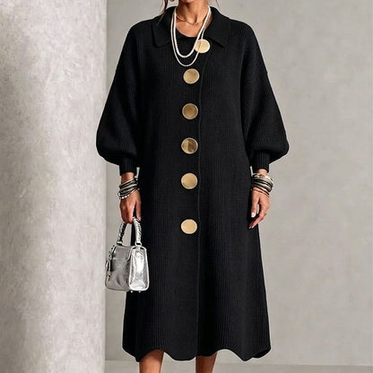 ✨ Elegant & Feminine 💕 Women's Lantern Sleeve Ribbed Knit Maxi Dress – Stretchy, Slimming & Soft 🧶 Short Facebook Headline