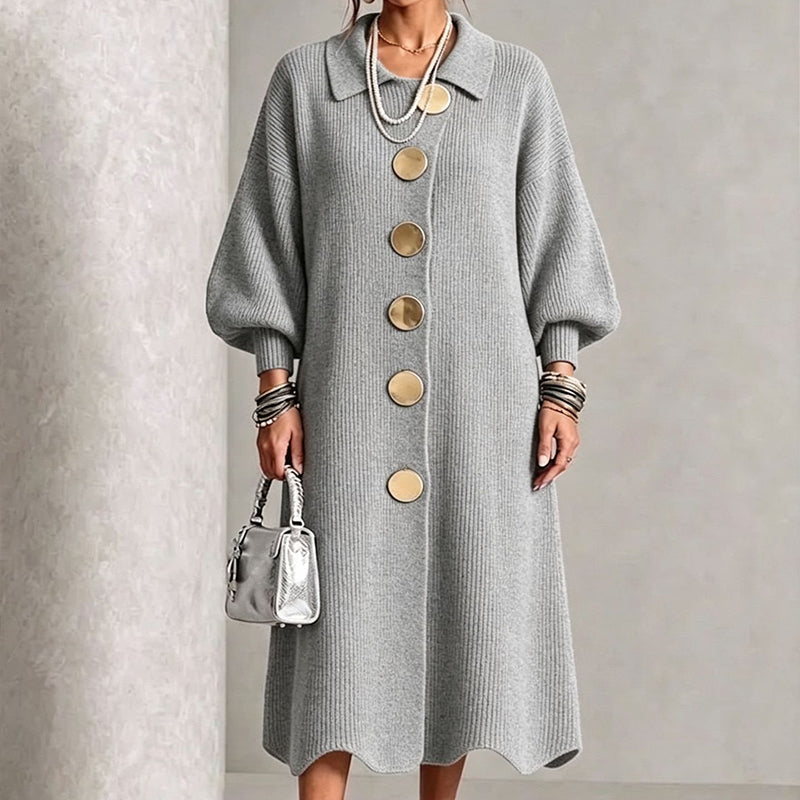 ✨ Elegant & Feminine 💕 Women's Lantern Sleeve Ribbed Knit Maxi Dress – Stretchy, Slimming & Soft 🧶 Short Facebook Headline