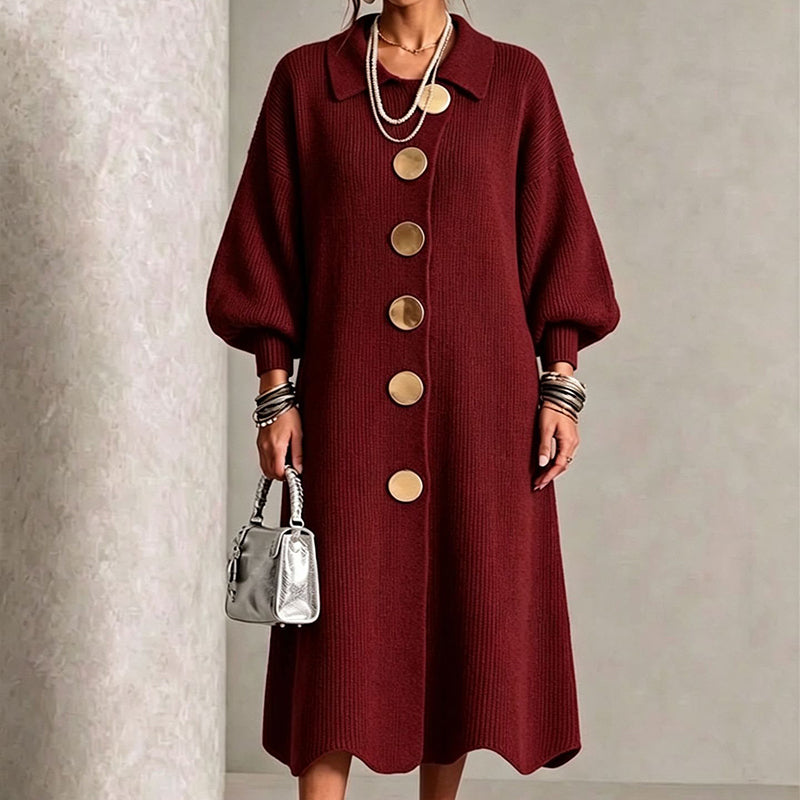 ✨ Elegant & Feminine 💕 Women's Lantern Sleeve Ribbed Knit Maxi Dress – Stretchy, Slimming & Soft 🧶 Short Facebook Headline