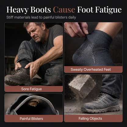 Men's Steel Toe Safety Shoes Breathable Work Boots Lightweight Puncture Resistant Protective Shoes