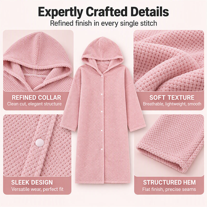 💖 🌺Women's Wearable Hooded Bathrobe Towel