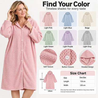 Women's Wearable Hooded Bathrobe Towel