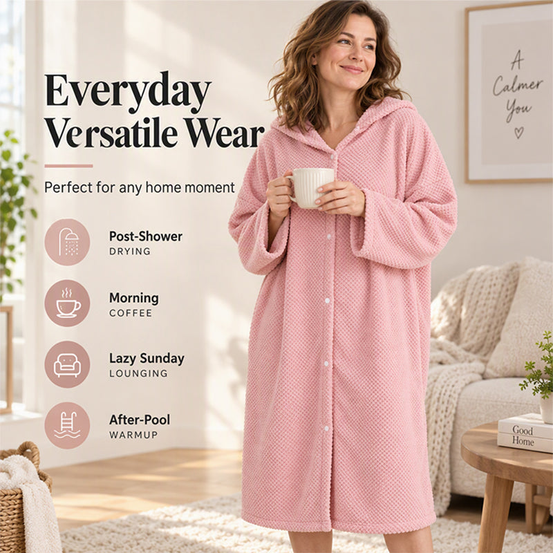💖 🌺Women's Wearable Hooded Bathrobe Towel