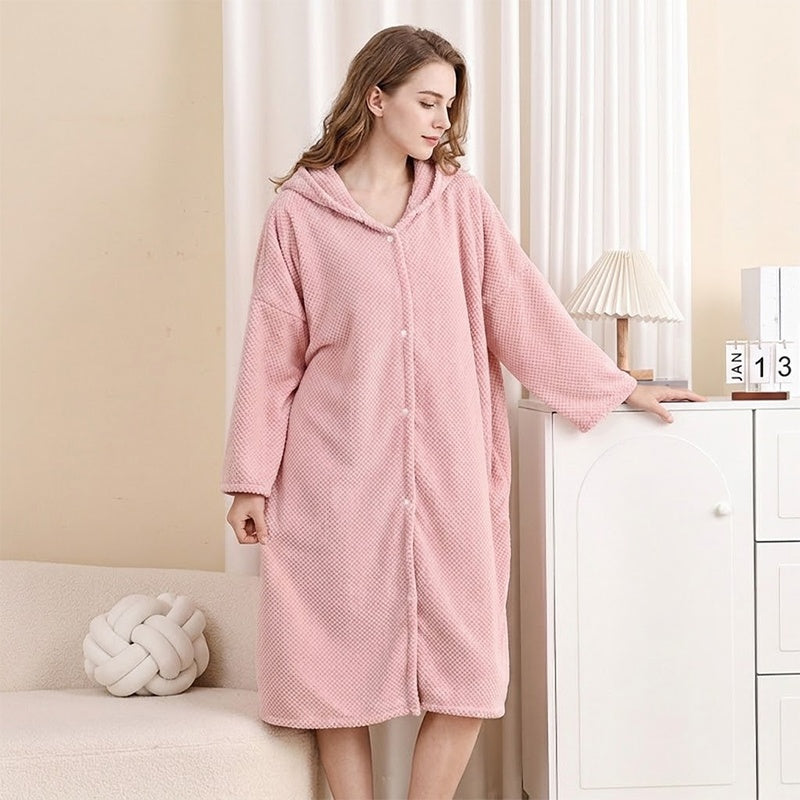 💖 🌺Women's Wearable Hooded Bathrobe Towel