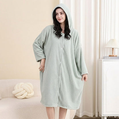 💖 🌺Women's Wearable Hooded Bathrobe Towel