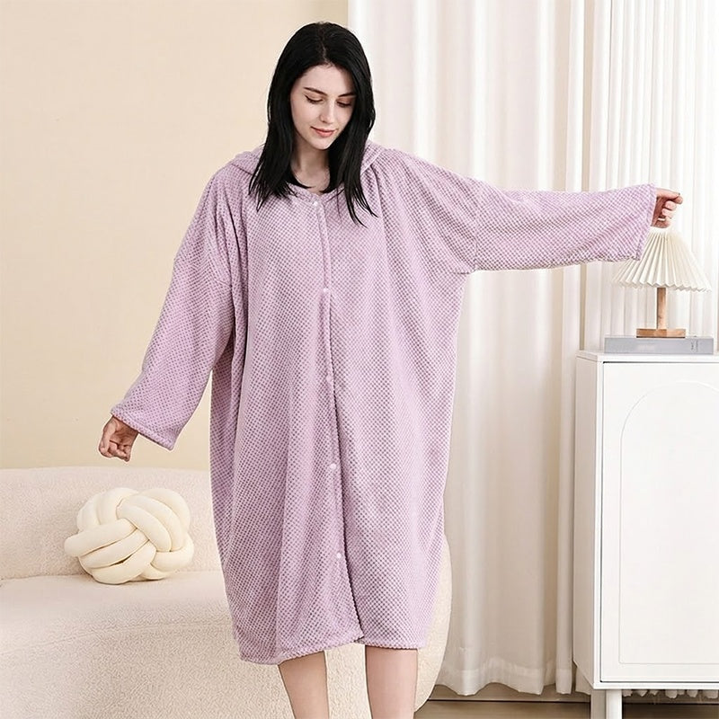 💖 🌺Women's Wearable Hooded Bathrobe Towel