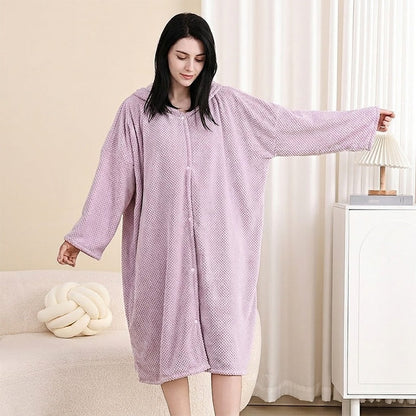 💖 🌺Women's Wearable Hooded Bathrobe Towel