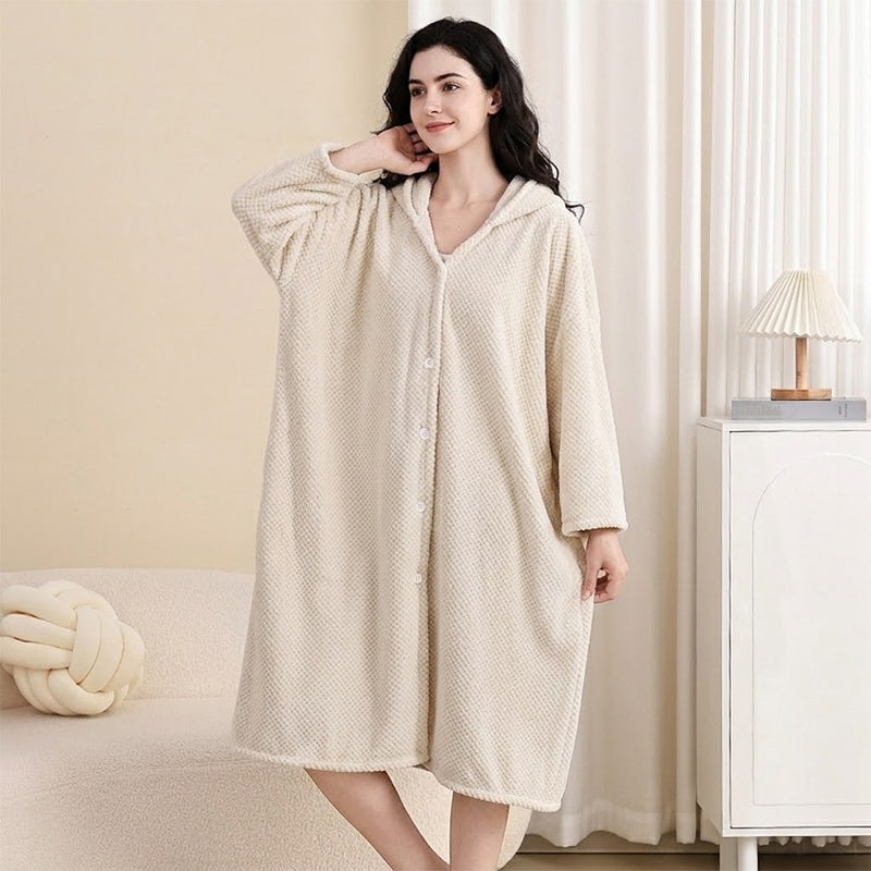 💖 🌺Women's Wearable Hooded Bathrobe Towel