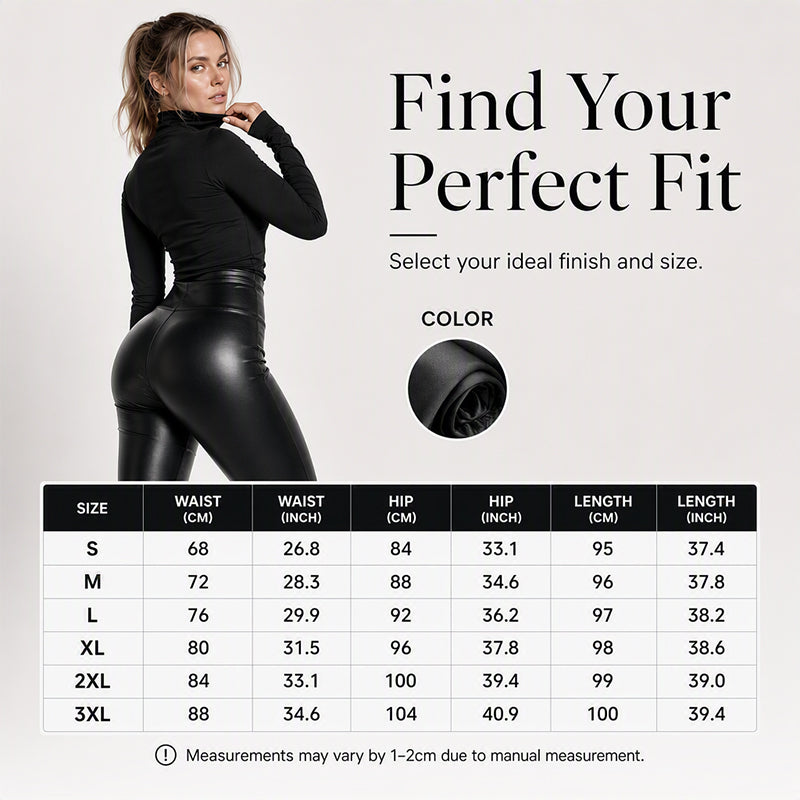 🍂Autumn Hot Sale 50% OFF🔥Women's Warm-Lined Faux PU Leather Leggings, High Waist Slim Sculpt Fit👖