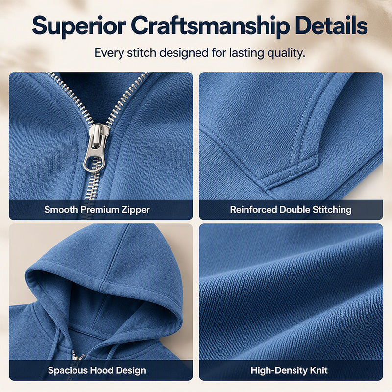 🍂Autumn Hot Sale 50% OFF🔥Women Mid-Length Hooded Sweatshirt Jacket Casual Zip Up Cardigan Coat with Pockets