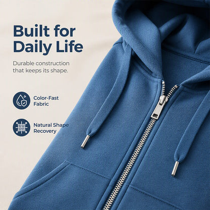 🍂Autumn Hot Sale 50% OFF🔥Women Mid-Length Hooded Sweatshirt Jacket Casual Zip Up Cardigan Coat with Pockets