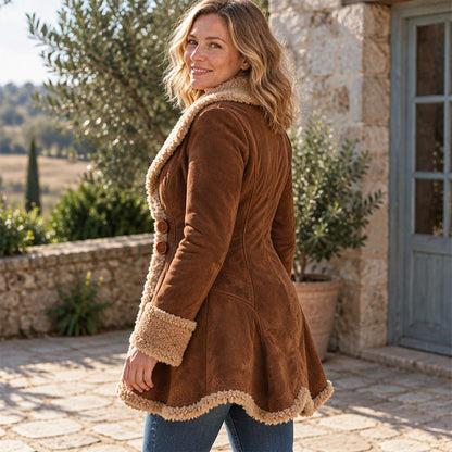 Women's Faux Suede Shearling Lined Jacket
