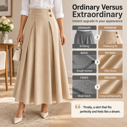 💥 Limited Time Offer 👗 Women's High-Waisted Pleated A-Line Maxi Skirt ✨ high waist, pleated design, flowy A-line long skirt