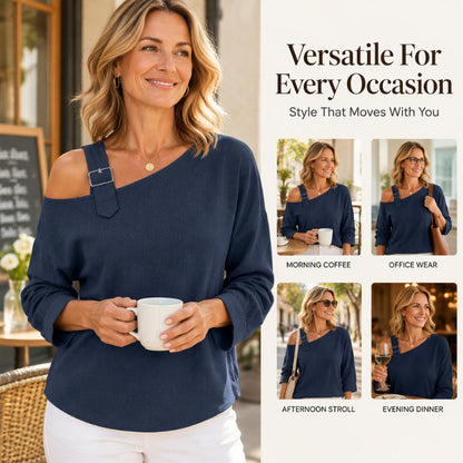 💖50% off!💖✨Women's Long Sleeve Asymmetric Off-Shoulder Top