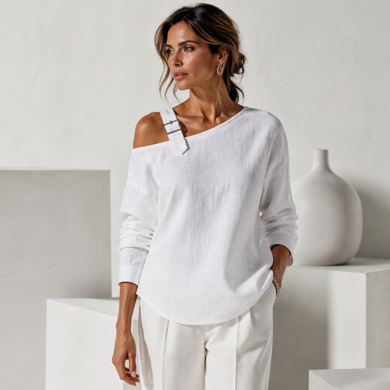 💖50% off!💖✨Women's Long Sleeve Asymmetric Off-Shoulder Top