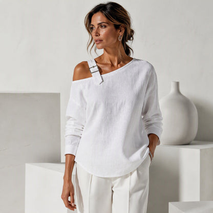 💖50% off!💖✨Women's Long Sleeve Asymmetric Off-Shoulder Top