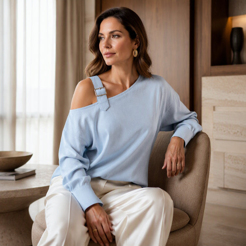 💖50% off!💖✨Women's Long Sleeve Asymmetric Off-Shoulder Top