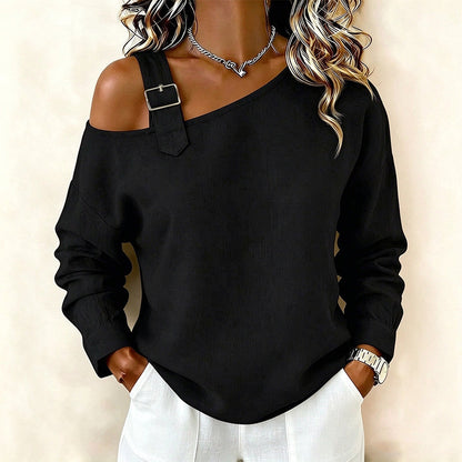 💖50% off!💖✨Women's Long Sleeve Asymmetric Off-Shoulder Top
