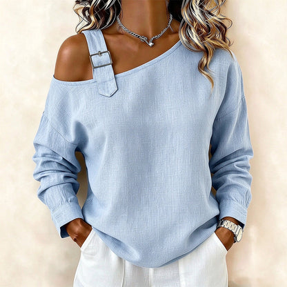 💖50% off!💖✨Women's Long Sleeve Asymmetric Off-Shoulder Top