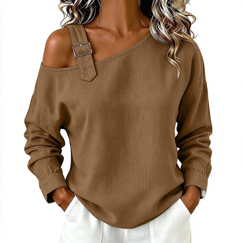 💖50% off!💖✨Women's Long Sleeve Asymmetric Off-Shoulder Top