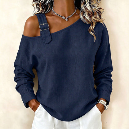 💖50% off!💖✨Women's Long Sleeve Asymmetric Off-Shoulder Top