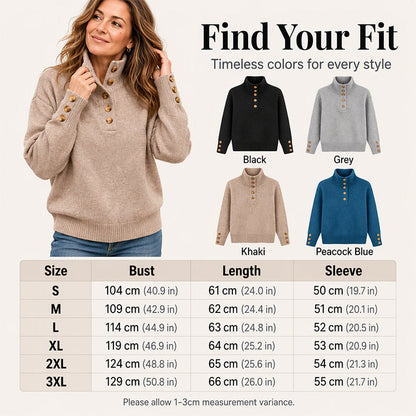 Women's Casual Stand Collar Knit Sweater