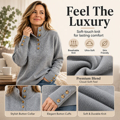 Women's Casual Stand Collar Knit Sweater