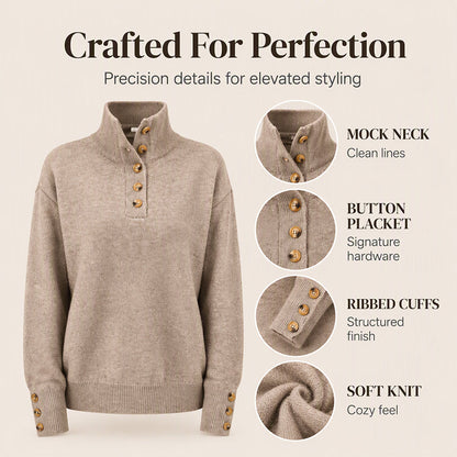 Women's Casual Stand Collar Knit Sweater